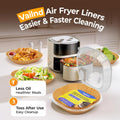 Vailnd Air Fryer Paper Liners, 200pcs Air Fryer Liners Disposable 8" Square | Baking Paper Liner for 5-8 qt Airfryer Basket, Non-stick and Oil