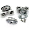 YUANQIAN Set of 4 New Oval Butterfly Twin Wheel Shower Door Rollers 23mm Distance :27mm