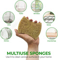 AIRNEX Natural Kitchen Sponges (12 Pack) - Biodegradable Cellulose & Coconut Scrubber Dish Sponge for Kitchen - Eco-Friendly, Non Scratch,