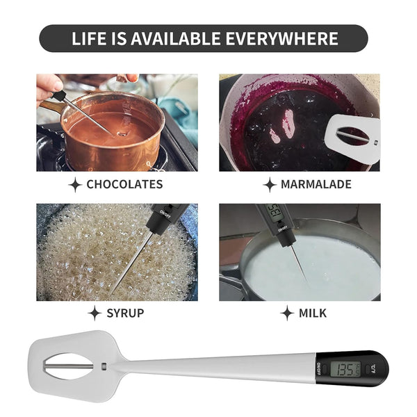 Efeng Digital Meat Thermometer Candy Thermometer Spatula Thermometerwith Pot Clip & 9" Probe â Fast Instant Read Digital Food Thermometer for