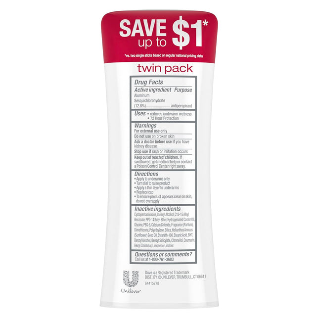 Dove Advanced Care Antiperspirant Deodorant Stick for Women Revive for 48 Hour P