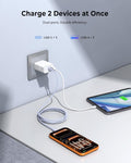 3-Pack USB C Wall Charger, 20W Durable Dual Port QC+PD 3.0 Power Adapter, ETL Certified Type C Fast Charging Block for iPhone 14/15/16/17 Pro/Pro