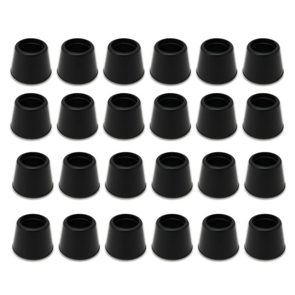 Shepherd Hardware 8761E Leg Tips 7/8-Inch inside Diameter Rubber Chair Leg Caps, 24 Pack, Black