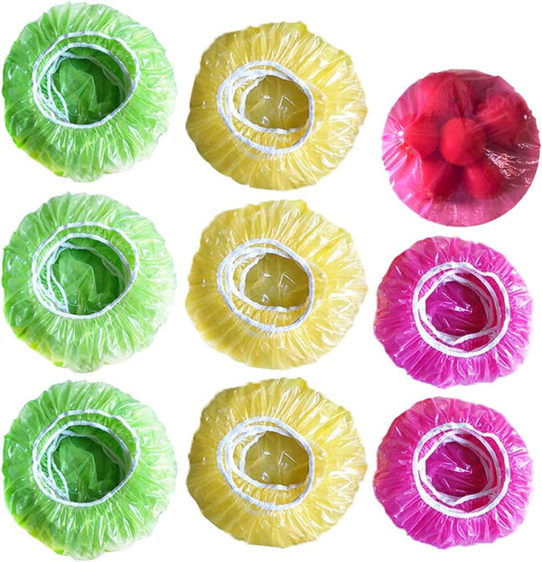 Mwellewm Bowl Covers Plastic Elastic Wrap for Food Storage Reusable Food Covers Saran Wrap Fresh Keeping Stretch Bags Bowl Covers for Bread