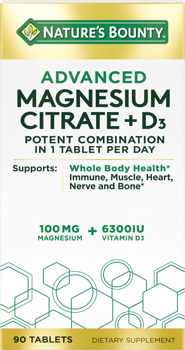 Nature'S Bounty Advanced Vitamin D3 with Magnesium Citrate Immune Formula, Suppo