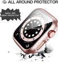 6 Pack Case for Apple Watch SE 3 (2025)/SE 2/SE/Series 6/5/4 40mm with Tempered Glass Screen Protector, Hard PC Ultra-Thin Scratch Resistant