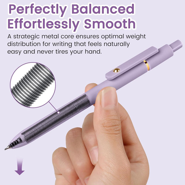 FIOVER Gel Pens, 6pcs 0.7mm Fine Point Black Ink, Quick Dry Smooth Writing Pens for Journaling, Nurse Aesthetic Cute Office School Supplies, Gifts