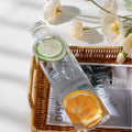 8 Pack Glass Water Bottles with Lids, 16 Oz Clear Glass Juice Bottles with Protective Sleeve Brush, Leak Proof Reusable Refillable Bottles Empty