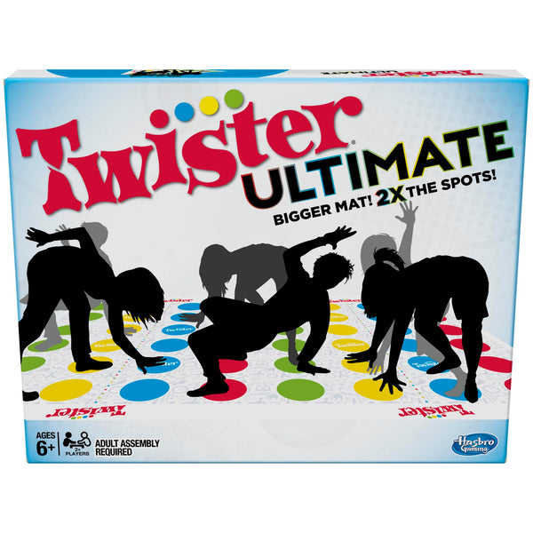 Hasbro Gaming Twister Ultimate: Bigger Mat, More Colored Spots, Family, Kids Party Game Age 6+; Compatible with Alexa (Amazon Exclusive) Standard