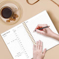Daily Planner Undated - A5 To Do List Notebook Hourly Schedules, Spiral Appointment Planner for Women and Men, PVC Hardcover, Inner Pocket,