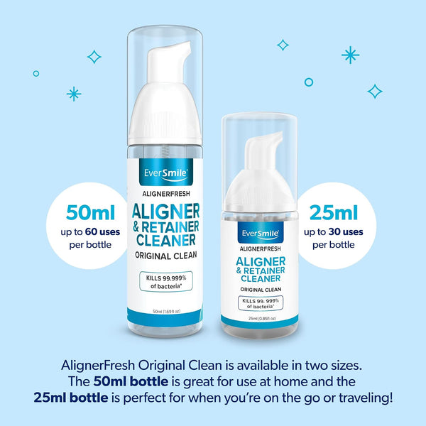 EverSmile AlignerFresh Original Clean Foam – Cleaner Compatible w/Invisalign and All Clear Aligners & Retainers – Eliminates Bacteria, Whitens