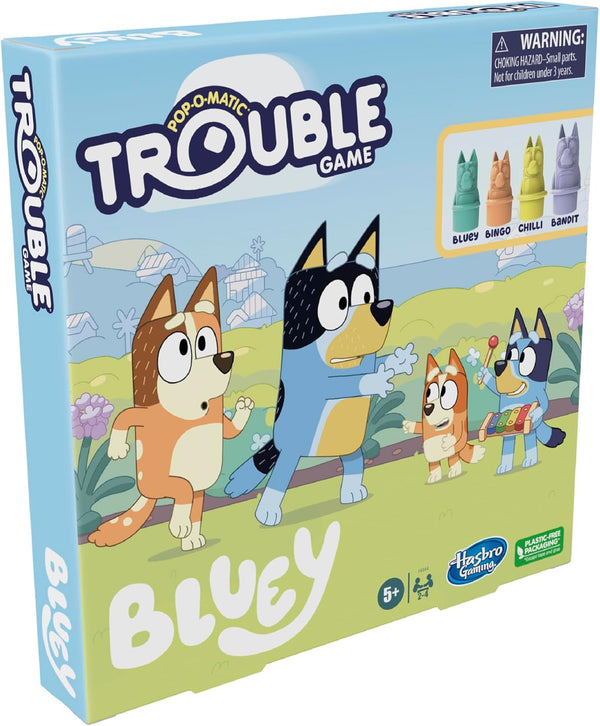 Hasbro Gaming Trouble: Bluey Edition Board Game for Kids, 2-4 Players, Race Bluey, Bingo, Bandit, or Chilli to the Finish, Ages 5 and up (Amazon
