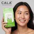 CALA Cucumber Makeup Remover Cleansing Tissues, Removes Makeup + Waterproof Eye Makeup Without Irritation, Deep Cleansing Wipes Leave Skin Soft