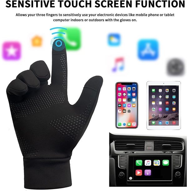 Warm Winter Gloves for Women Men Thermal Fleece Lining Anti-Slip Touch Screen Gloves for Winter Cold Weather Warm Hiking Running