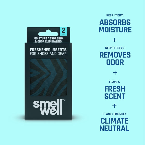 Smellwell - Scented Shoe Deodorizer Inserts - Odor Eliminators - Activated Bamboo Charcoal + Minerals - Natural Fresheners for Shoes, Bags, Gloves