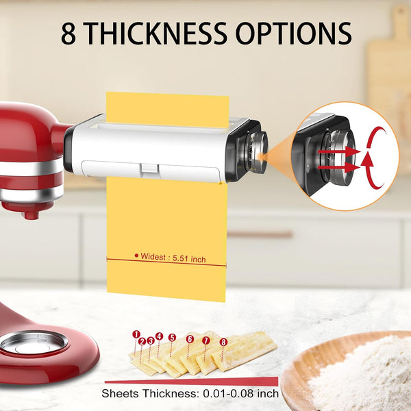 Pasta Maker Attachment for All Kitchenaid Mixers, Noodle Maker Kitchen Aid Mixer Accessories 3 In 1 Including Dough Roller Spaghetti Fettuccine