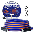 garden hose 25 ft x 5/8", Hybrid Rubber 25ft water hose, Durable, Anti-UV, Sturdy, No-Leakage, Lightweight, Flexible, Heavy Duty garden hoses with
