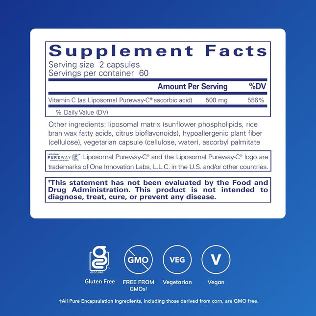 Pure Encapsulations Liposomal Vitamin C - Immune Support Supplement* - Antioxida