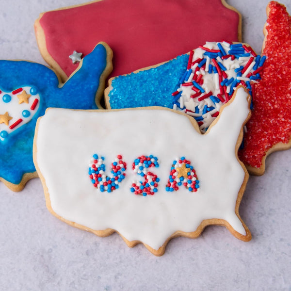 Sweets Indeed 4th of July Sprinkles 6 Cell Jar – Patriotic Nonpareils, Star Sprinkles, Jimmies and Sanding Sugar for Baking & Decorating Cupcakes,
