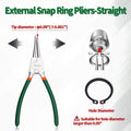 SPEEDWOX Circlip Pliers 9-Inch, Tip Diameter 0.09 Inch, Snap Ring Pliers External, Heavy Duty Retaining Ring Pliers, Straight Jaws for Ring