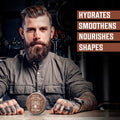 Viking Revolution Sandalwood Beard Balm for Men (2Oz) and Sandalwood Beard Oil (1 Fl Oz) Bundle - with Argan and Jojoba Oils - Soften and