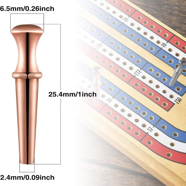 48 Pcs Metal Cribbage Pegs Cribbage Board Pegs Metal Nails Fit 1/8 Holes Toy Game Accessories with Drawstring Storage Pouch for Cribbage