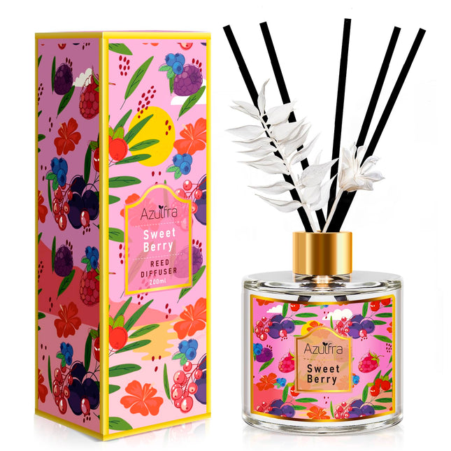 Reed Diffuser for Home, 6.7Oz Sweet Berry Scent Diffusers for Bathroom Air Freshener, Aromatherapy Diffuser for Room Off