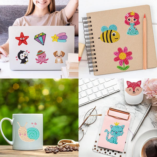 EAPHANT Diamond Art Stickers Kits, 44 Designs Diamond Painting Kits for Kids Gem Arts and Crafts Painting Kits for Kids Ages 4-8 8-12 multi-coloured