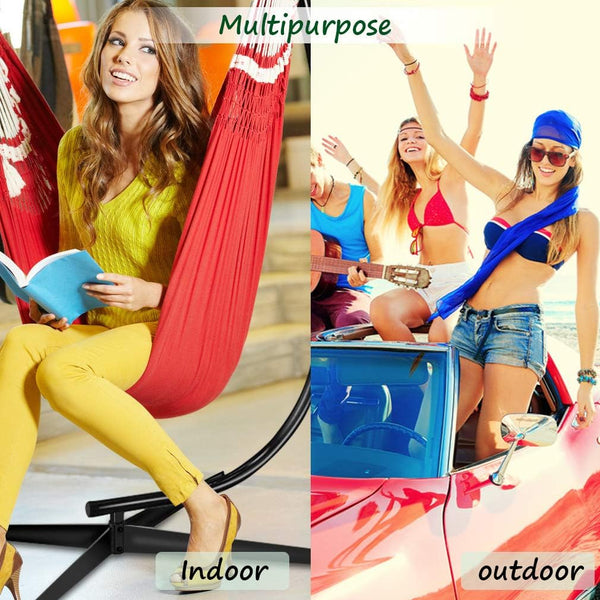 Hammock Chair Stand, Hanging Hammock Chair Stand C Stand Outdoor Indoor Solid Steel Heavy Duty Stand Only Construction for Hanging Hammock Air