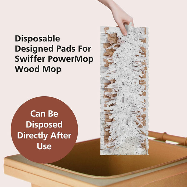 20 Pack Disposable Mopping Pads Refills Compatible with Swiffer PowerMop Wood Mop for Swiffer Wood Floor Cleaning Spray Clean Pads Replacement Brown