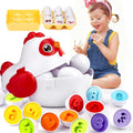 Easter Egg Matching Game, 24-Piece Easter Basket Stuffers for Kids, Color Shape Number Recognition Educational Toddler Toys, Chicken Storage Box