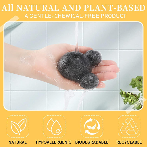 Konjac Baby Bath Sponge for Bathing, Classic Shapes Natural Bath Sponges for Infants, Toddler, Newborns, Natural and Safe Plant-Based Konjac Baby