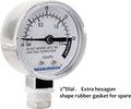 MEASUREMAN Stainless Steel Pressure Cooker Gauge, Pressure Canner Gauge, Steam Pressure Gauge, 2" Dial, Lower Mount, Including Hexagon Gasket and