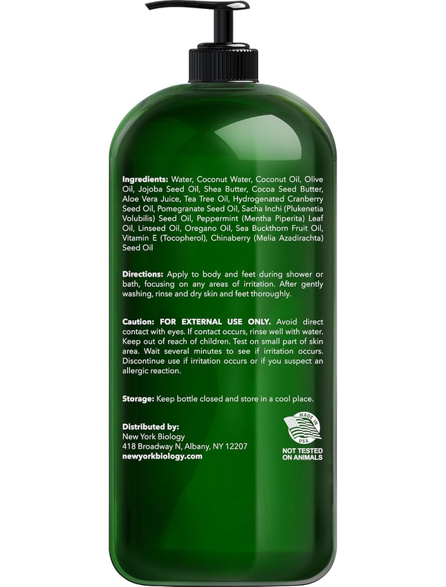New York Biology Tea Tree Body Wash for Men and Women - Moisturizing Body Wash H