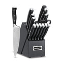 Cuisinart 15-Piece Knife Set with Block, High Carbon Stainless Steel, Forged Triple Rivet (Black/Black)