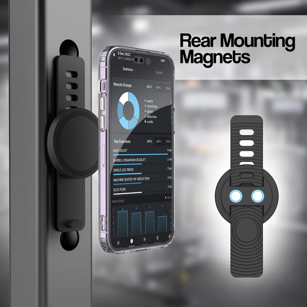 ENCASED Grip-X Magnetic Bar Mount, Compatible with MagSafe - Phone Holder for Gym, Home Fitness Bikes, Workout Equipment, Stroller and Cart