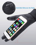 anqier Winter Gloves, Windproof Warm Touchscreen Gloves Men Women for Cycling Running Outdoor Activities Black-B Small