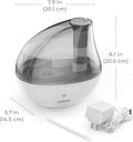 Pure Enrichment Mistaire Silver Ultrasonic Cool Mist Humidifier for Bedroom, Office, Nursery & Indoor Plants - Lasts up to 25 Hours, Whisper-Quiet