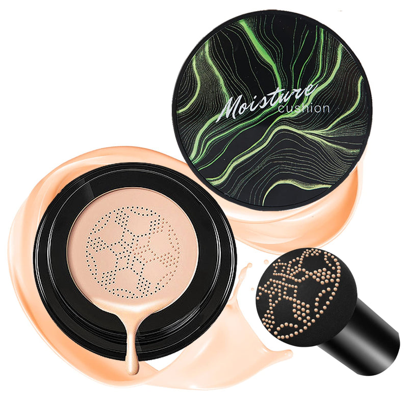 CAHIUYOA Mushroom Head AirCushion CC Cream,Mushroom Head Foundation,Natural | BB Cream,Full Coverage Foundation Makeup,Long Lasting Moisturize