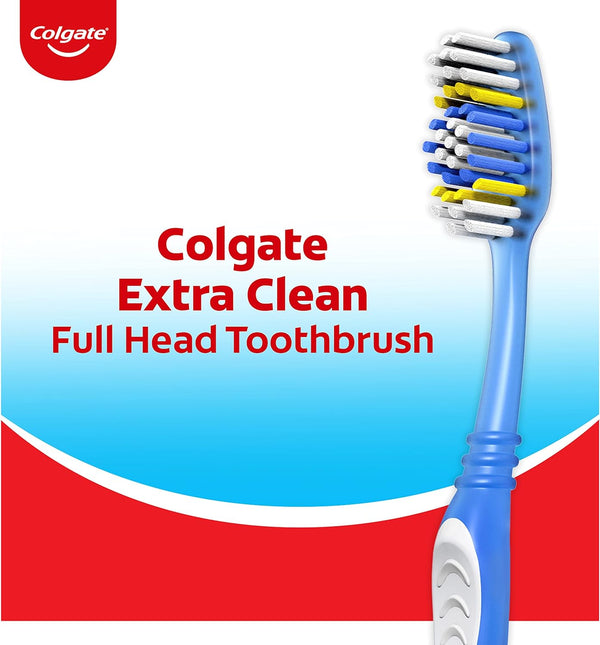 Colgate Extra Clean Toothbrush, Soft Toothbrush for Adults, 6 Count (Pack of 1) 6 Count (Pack of 1) Soft