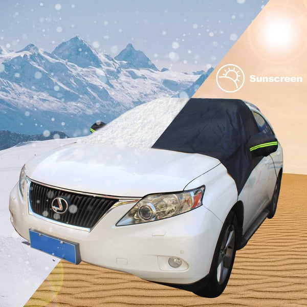 Windshield Snow Cover with Side Mirror Covers, Protects Windshield and Wipers from Weatherproof, Rain, Sun, Frost, Extra Large Size Fits for Most