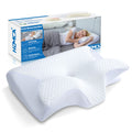 HOMCA Memory Foam Cervical Pillow, 2 in 1 Ergonomic Contour Orthopedic Pillow for Neck Pain, Contoured Support Pillows for Side Back Stomach Sleepers