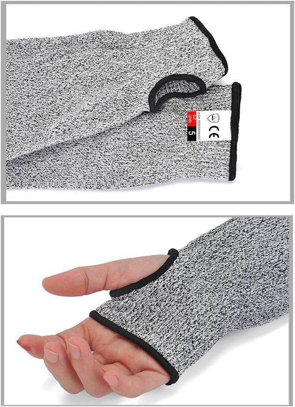Cut Resistant Sleeves Level 5,18 inch Long Breathable Soft Cut Proof Flexible Arm Protectors for Thin Skin and Bruising,Protective Safety Arm