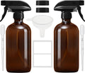 Empty Amber Glass Spray Bottles with Adjustable Nozzle - Large 16 Oz Refillable Bottle Is Great for Essential Oils, Plants, Cleaning Solutions,