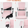 Tallew 4 Pieces Office Chair Covers Set Computer Universal Protective Stretchable Chair Seat Covers Desk Armrest Slipcovers Pads Office Cushion