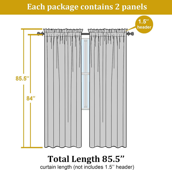 OWENIE Sheer Curtains 84 inch Length, Ivory Sheer Cutains 2 Panels Set for Bedroom/Living Room, Rod Pocket Voile Fimly Drapes, 2pcs, Each 42" W x