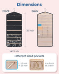 BAGSMART Hanging Jewelry Organizer with Hanger Metal Hooks Double-Sided Jewelry Holder for Organizing Earrings Necklaces Rings Perfect for in