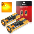 LASFIT 194 168 T10 2825 W5W LED Bulb Canbus Error Free, Non-Polarity 400LM Extremely Bright for Side Marker Map Doors, 12-24V, Amber Yellow, Pack