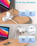 Power Strip Surge Protector - One Beat 6 Widely Outlets with 3 USB Ports (1 USB C), 5 Ft Extension Cord Flat Plug, Wall Mount Outlet Extender
