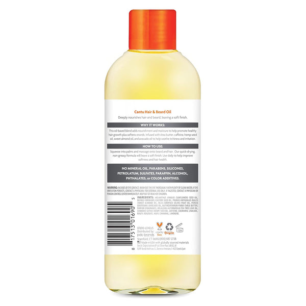 Cantu for Men Hair & Beard Oil, 3.4 Fl Oz